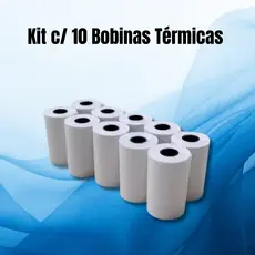 Kit com 10 Bobinas Térmicas Para Maquinas de Cartão e Impressoras Portáteil Bluetooth