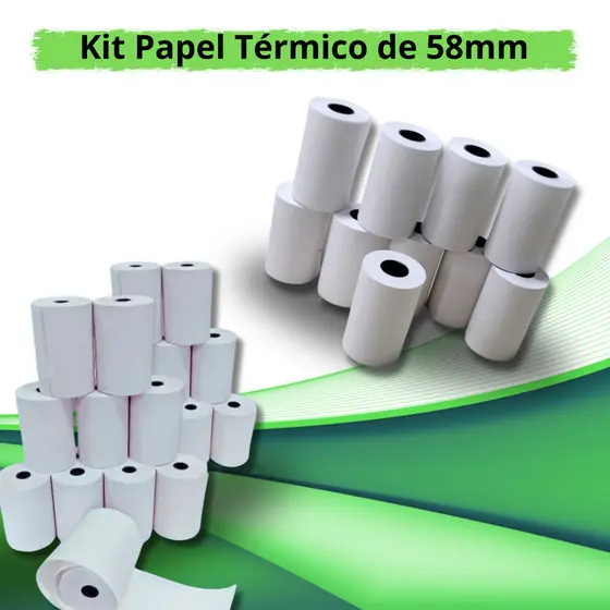 Papel para Mini Impressora 58mm – Bobina Térmica Compatível com Máquina de Cartão