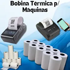 Kit 100 Bobinas Térmicas Para Maquinas de Cartão e Impressoras Portáteis