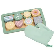 Brinquedo De Madeira Kit Bandeja De Bolos Com Luva Bup Büp Baby