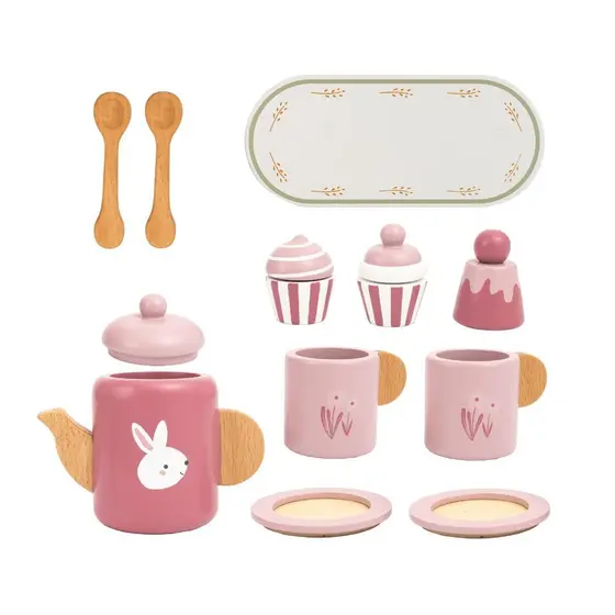 Brinquedo De Madeira Kit Chá Da Tarde Rosa Büp Baby