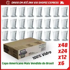 Jogo 12/24 Peças Copo Americano Tradicional 190ml Para Cerveja Suco Café Refrigerante Água Nadir