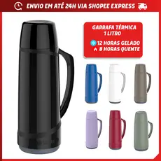 Garrafa Térmica 1 Litro café chá Soprano 24 Horas Quente Garantido Diversas Cores