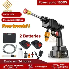 Lavadora de Alta Pressão Bivolt Portátil Profissional Sem Fio Recarregável 110V E 220V com 48V Bateria—Envio Imediato