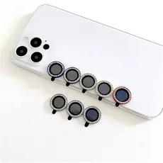 Kit Lente Película De Câmera Diamante Para Iphone 11 12 13 14 15 Pro Max ..