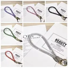 Pulseira Salva Celular Brilho Pedrinhas com Proteção de Redinha Para iPhone Android Cordinha Color