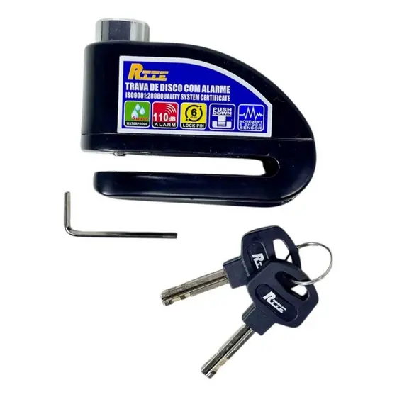 Trava Cadeado De Freio Disco Com Alarme Sonoro Para Moto