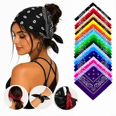Bandana Lenço Estampado Em Poliéster 55 cm x 55 cm Várias Cores