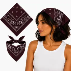 Bandana Marrom Escuro Lenço Estampado Moda Rock Máscara