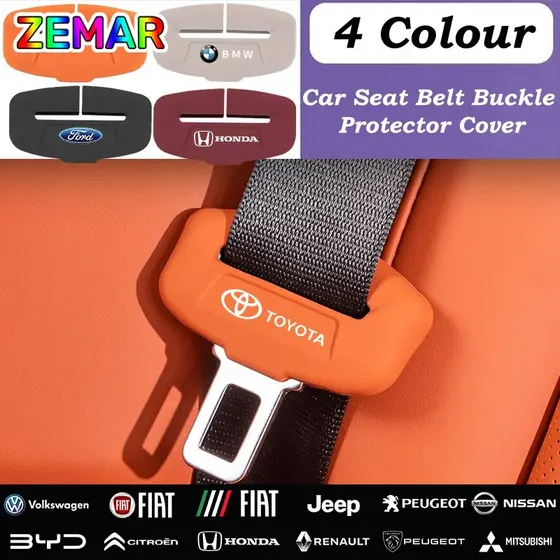 Capa Protetora De Fivela De Cinto De Segurança De Carro Silicone Segura Antiderrapante Anti Nti Scratch Cover Acessórios