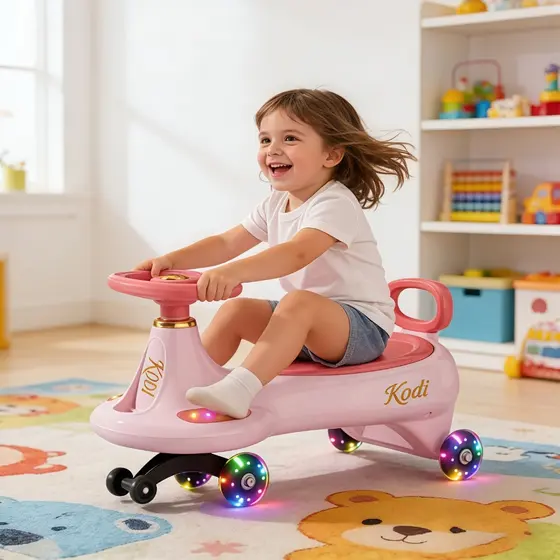 Carrinho Rolimã Super Passeio Infantil Com Led Suporta 100kg Que Gira 360° Menino Menina Andador-P23
