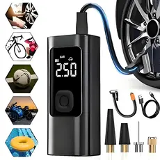 Bomba de Ar Elétrica 12V Compressor Portátil para Pneus de Carro, Moto, Bicicleta e Acessórios -M6