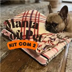 Kit 2 Mantas Soft Pet Microfibra Grossa com Forro e Acabamento Duplo Super Macias e Quentes