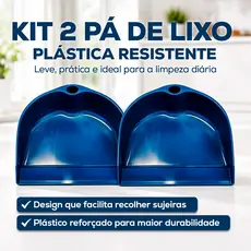 kit 2 Pá de Lixo Pazinha Limpeza - Design Simples e Eficaz, Sem Cabo, Plástico Variado