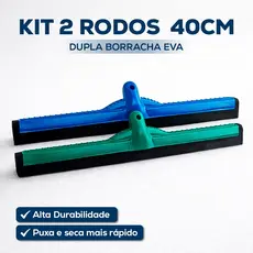KIT 2 Rodo Medio 40CM Dupla Borracha EVA Puxa E Seca Sem cabo Eficiente Custo Beneficio