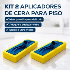 Kit 2 Esponja Aplicadora de Cera com Suporte para Cabo – Esponja para Passar Cera em Pisos e Tábuas