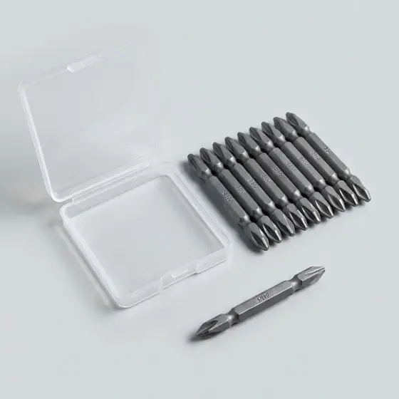Kit 10 Peças Bits Ponteira Dupla Philips 65mm Aço Vanádio Imantado Ph2  Parafusadeira Profissional