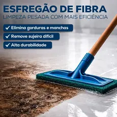 Esfregão Fibra de Limpeza Pesada com Suporte Cabo Esfregão Profissional para Pisos e Áreas Externas