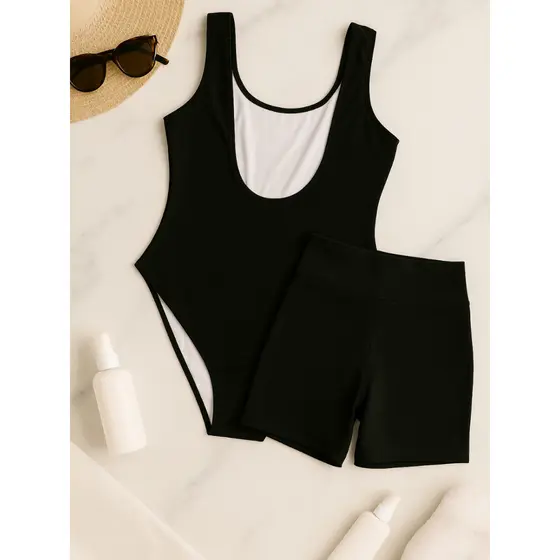 Kit Body Maiô e Shorts Legging Fitness Do P ao GG
