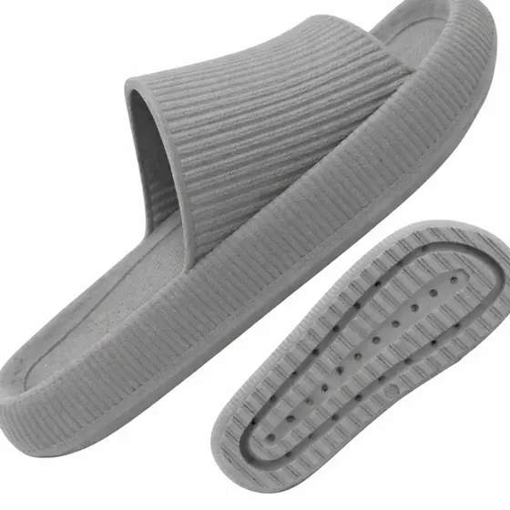 Chinelo Cinza/Preto Slide Masculino e Feminino Chinelo TIPO Nuvem - Envio de Fábrica