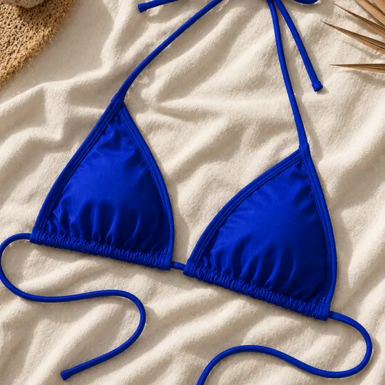 Top Biquíni Cortininha Parte de Cima Marquinha de Fita Moda Praia Verão