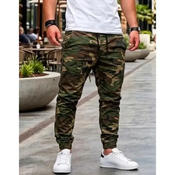 Calça Masculina Camuflada Jogger Exercito Militar