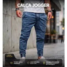 Calça Jogger Jeans Masculina Moda Homem Estiloso 2026