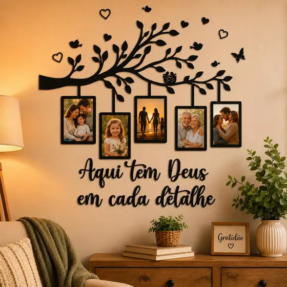 Quadro Árvore Da Família, Decoração, Cabeceira Cama, Grande Porta Retratos Decorativo Parede