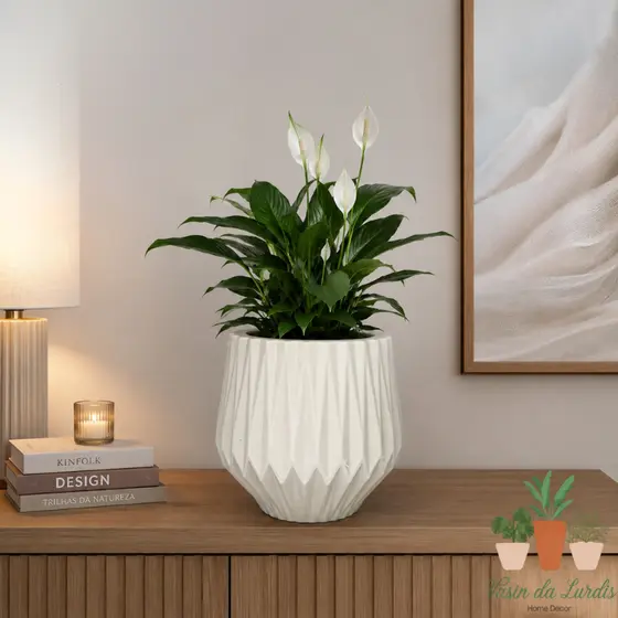 Vaso De Planta Modelo Origami Alt 22cm, Sala, Varanda e Jardim. Ideal para ambientes internos e externos.