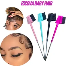Escova 3 em 1 para Baby Hair | Pente + Escova + Ponta de Aço | Acabamento Profissional e Precisão