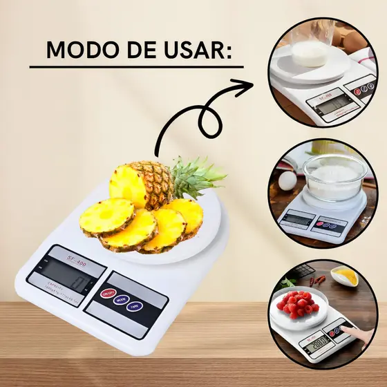 Balança digital cozinha bolo precisão pilhas inclusas AA SF-400