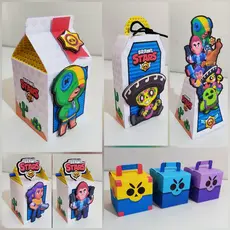Kit Festa Caixinhas Personalizadas - TEMA BRAWL STARS 5 Modelos