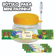 Rótulos Personalizados para Mini Papinhas Adesivos à Prova d'Água Ideal p/ Festas e Lembrancinhas