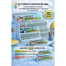 SUPER KIT Etiqueta Escolar | Adesivo Vinil Prova d’Água – 186 unid. | 100+ Temas Exclusivos!