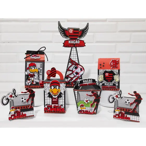 Kit Festa Caixinhas Personalizadas - TEMA MENGÃO 5 Modelos