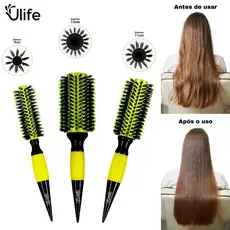 Kit 3 pc Escovas Profissionais De Cabelo Cerdas-UF