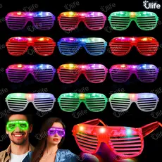 KIT 20/10 Oculos Led Neon de Festa Com 3 Modos Fluorescente Rave Balada Casamento Cosplay-UF