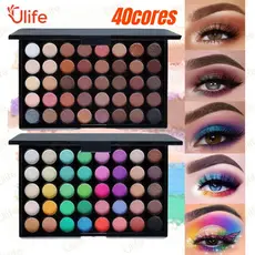 Paleta de Sombras com 40 Cores - Acabamento Matte e Shimmer, Alta Pigmentação, Efeito Esfumado e Longa Duração-UF