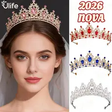 Tiara Barroca Nupcial , Coroa De Casamento De Cristal Europeu Para Acessórios Dr ess De Casamento UF