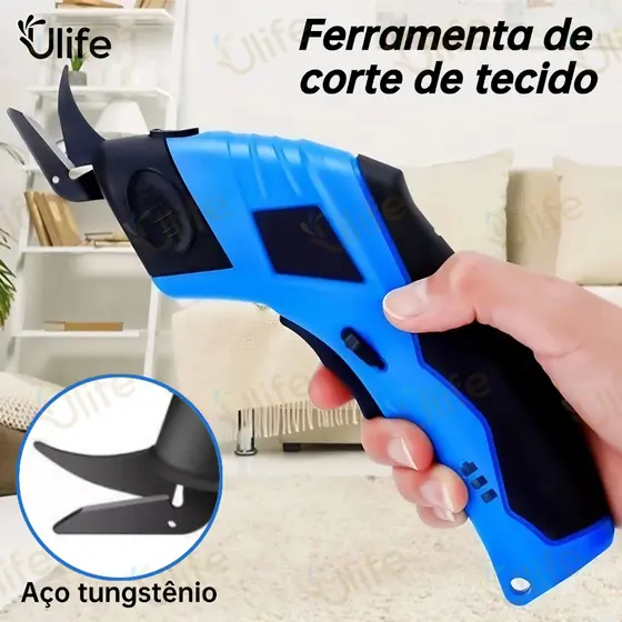 Tesoura Elétrica Para Tecidos Usb Recarregável Bivolt-UF