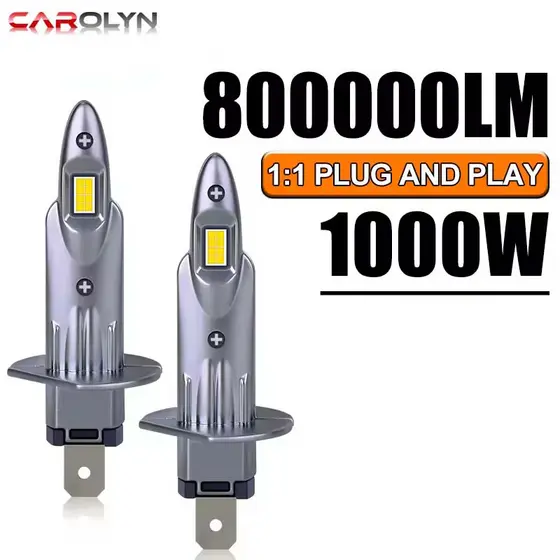 2PCS Lâmpadas LED H1 800000LM 1000W Luz Do Carro H4 H7 H11 H8 H9 HB3 9005 HB4 9006 16 Peças 8054 CSP 6500K 4300K 1 : 1 M