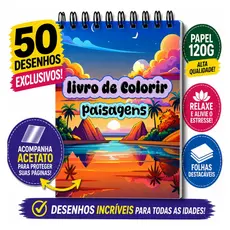 Livro Colorir Paisagens Volume 2 Capa Dura, Pronta Entrega.