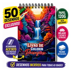 Livro de Colorir Paisagens Adulto Antiestresse