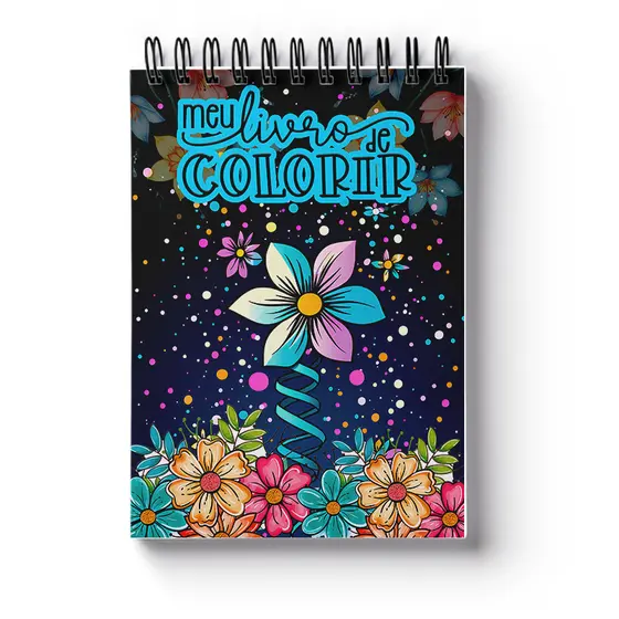 Livro de Colorir Flores Mágicas Encantadas 50 Desenhos Capa Dura