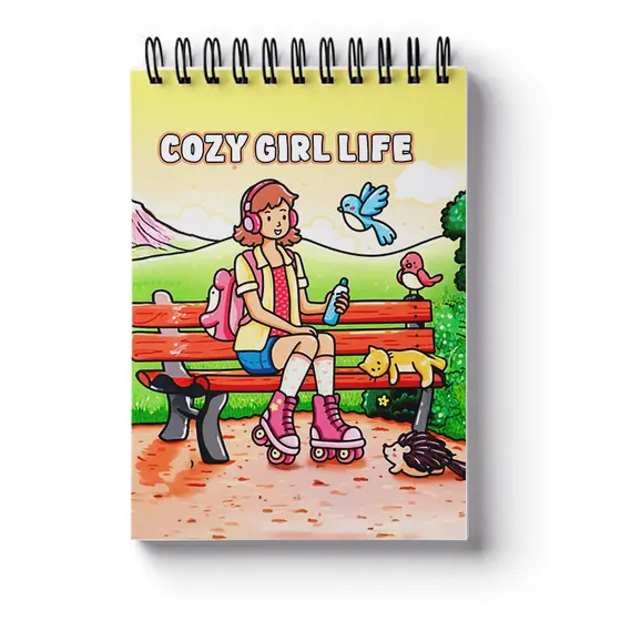 Livro de Colorir Cozy Girl Life Estilo Girl Moments Meninas Folhas de 180 Gramas Acompanha Acetato de Proteção