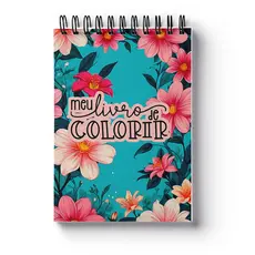 Livro de Colorir Flores Minimalistas 55 Desenhos Delicados Formato A5 e Acetato de Proteção