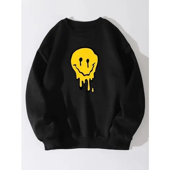 Moletom Gola Careca Elegante Top Unissex Smile
