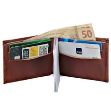 Carteira Dobrável de Couro Masculina Clássica/Carteira Pequena(modelo slim) Estilosa