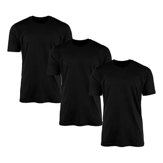Camisetas Pretas Básicas Kit 3 Camisas Slim 100% Algodão Ramalho Boots Produto De Qualidade