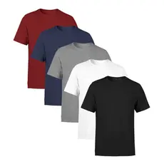 Kit 5 Camisetas  Masculina Lisa 100% Algodão R Distribuidora